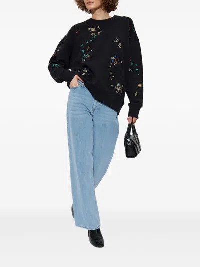 Ps By Paul Smith Sweatshirt With Floral Embroidery In Black