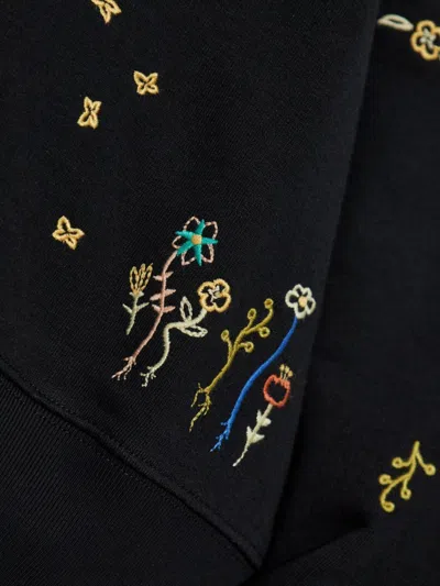 Ps By Paul Smith Sweatshirt With Floral Embroidery In Black