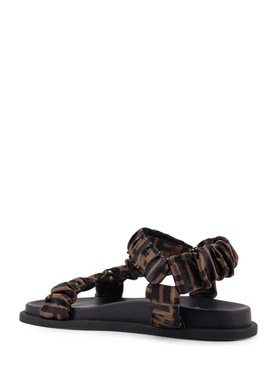 Fendi Women Feel Elastic Satin Sandals With Ff Motif