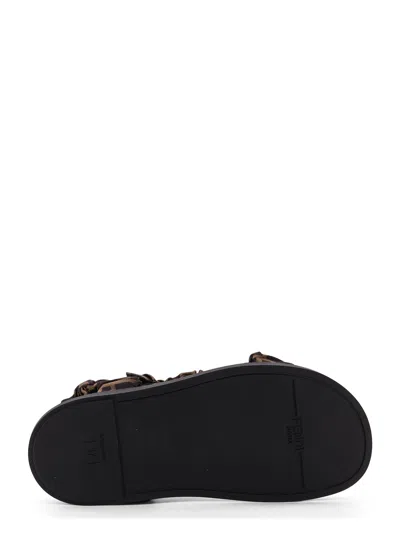 Fendi Women Feel Elastic Satin Sandals With Ff Motif