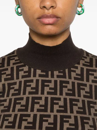 Fendi Cotton Sweater With Ff Motif