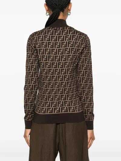 Fendi Cotton Sweater With Ff Motif