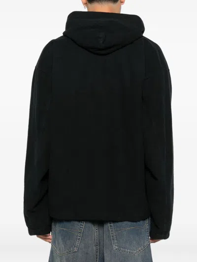 Balenciaga Hooded Zip-up Jacket For Men In Black