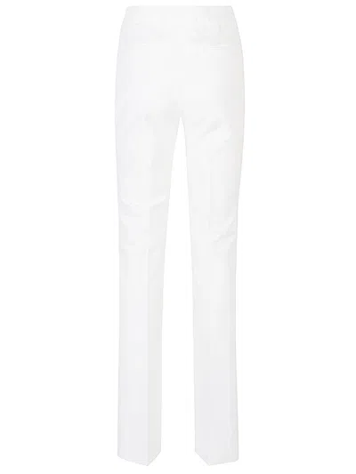 Via Masini 80 Flared Cotton Trousers In White