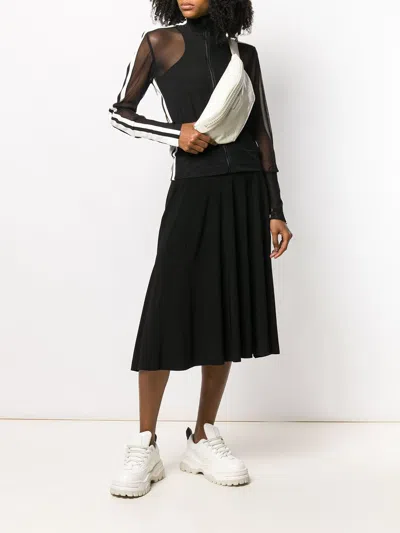 Norma Kamali Black Flared Midi Skirt