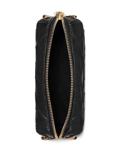 Tory Burch Fleming Small Quilted Leather Crossbody Bag Color Black