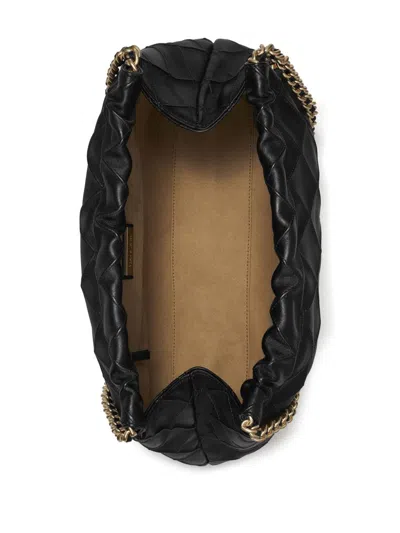 Tory Burch Fleming Leather Hobo Bag In Black