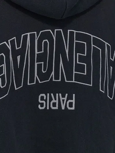 Balenciaga Flipped Uni Zip Sweatshirt In Black
