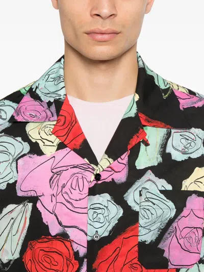 Marni Convertible-collar Floral-print Cotton-poplin Shirt In Neutral