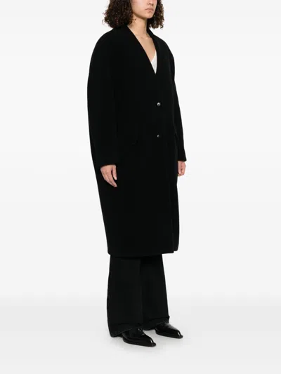 Isabel Marant Wool Coat With Shoulder Pads And V-neckline