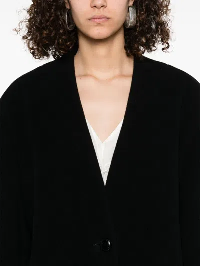 Isabel Marant Wool Coat With Shoulder Pads And V-neckline