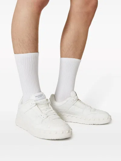 Valentino Garavani Premium Calf Leather Sneakers With Rockstud Detailing