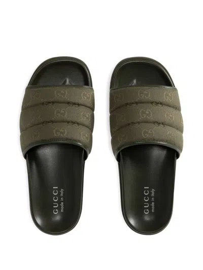 Gucci Green Shoes Sandals In Gray