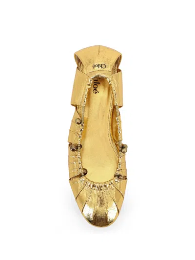 Chloé Metallic Gold Ballerina