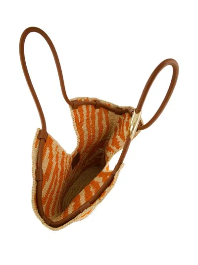 Zimmermann Womens Orange Zebra Goldentime Medium Zebra-pattern Raffia Tote Bag In Orange