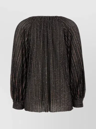 Missoni Striped Pattern Blouse Glitter Finish In Black