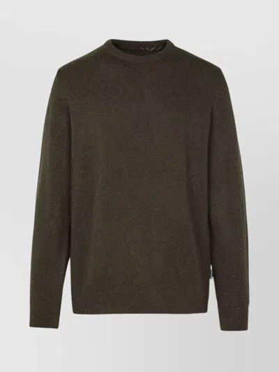 Barbour Plaid Pattern Wool Hoodie With Green Elbow Patches In Green