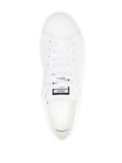Versace Leather Sneakers With La Greca Motif