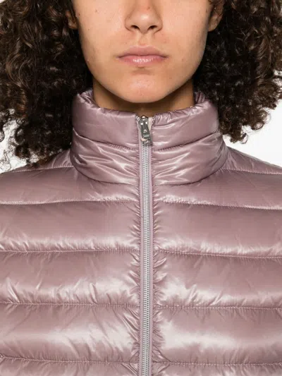 Herno Resort Cape In Felted Wool & Nylon Ultralight In Pink