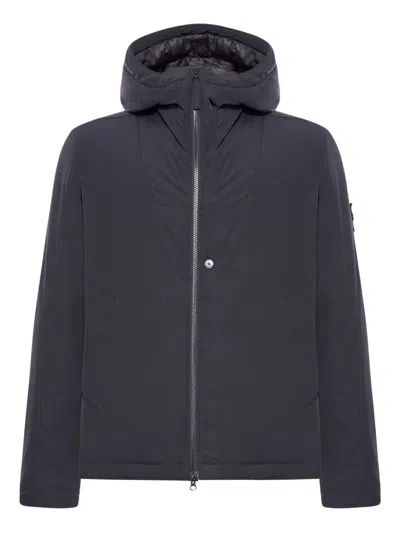 Stone Island Padded Jacket With Hood And Drip-proof In Black