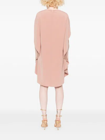 Gianluca Capannolo Crew-neck Split-sleeve Midi Dress In Pink