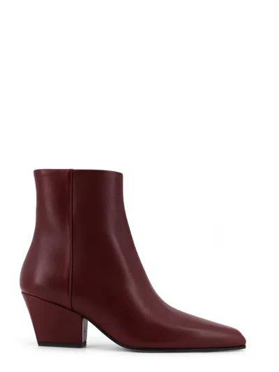 Paris Texas Ankle Boots In Rouge Noir Calf Leather In Burgundy