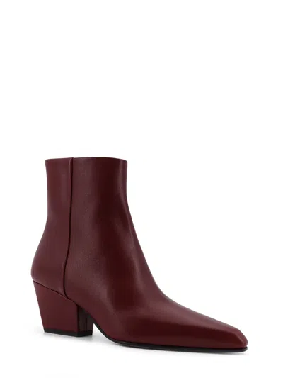 Paris Texas Ankle Boots In Rouge Noir Calf Leather In Burgundy
