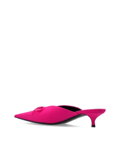 Balenciaga Bow Detailing Pointed Toe Sandals In Pink