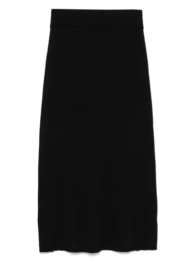 Totême Toteme Knitted Long Skirt In Black