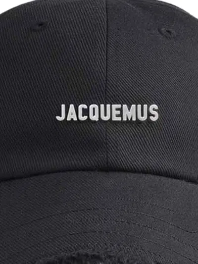 Jacquemus Artichoke Cap With Chin Strap And Ear Flaps In Black