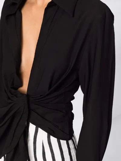 Jacquemus Black La Chemise Bahia Long-sleeve Shirt In Black