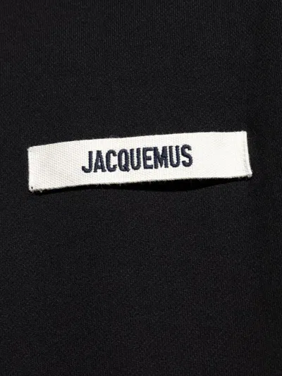 Jacquemus Hooded Long Sleeve Knitwear With Ribbed Cuffs In Black