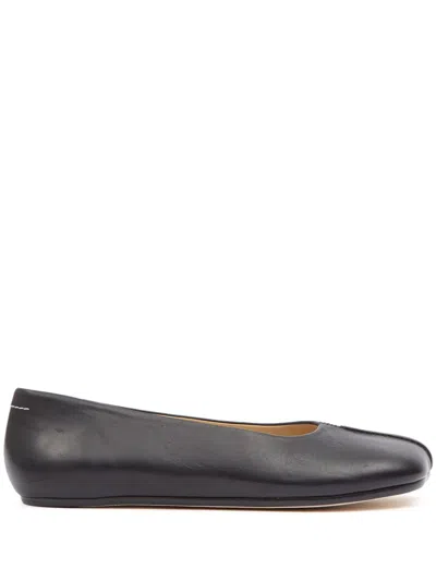Mm6 Maison Margiela Mm6 By Maison Margiela Black Leather Ballet Flats