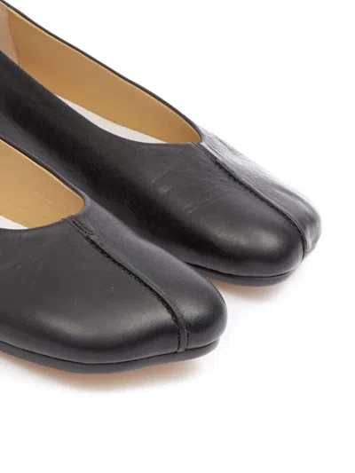 Mm6 Maison Margiela Mm6 By Maison Margiela Black Leather Ballet Flats