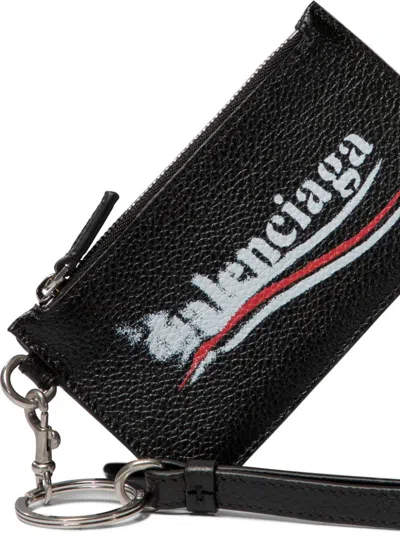 Balenciaga Leather Card Case In Multi