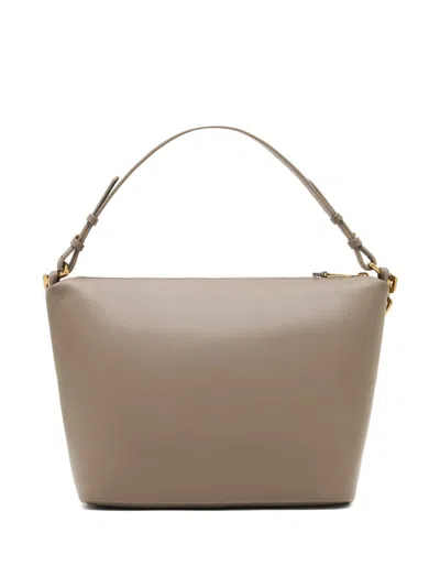 Emporio Armani Beige Leather Medium Hobo Bag In Neutral