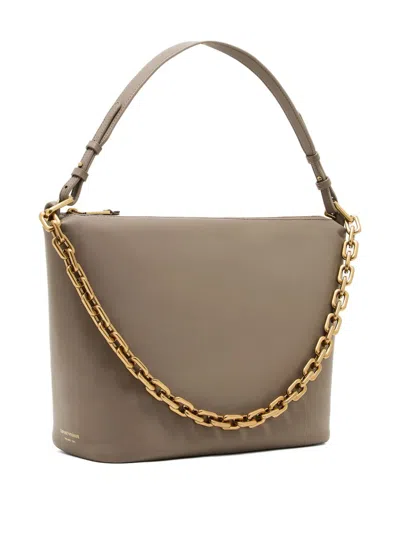 Emporio Armani Beige Leather Medium Hobo Bag In Neutral