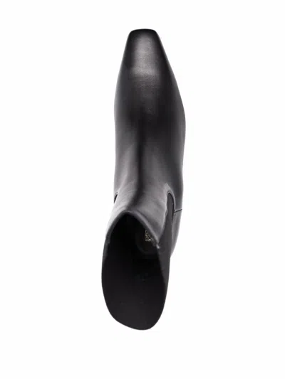 Totême Toteme Mid Heel Leather Boots In Black