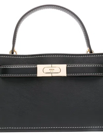Tory Burch Lee Radziwill Mini Leather Handbag In Black