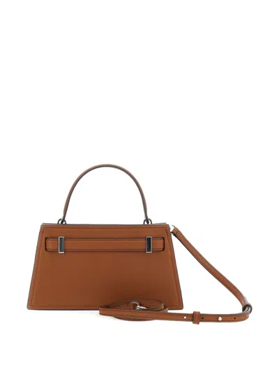 Tory Burch Petite Lee Radziwill Brown Crossbody Bag With Adjustable And Removable Shoulder Strap And T-buckle C