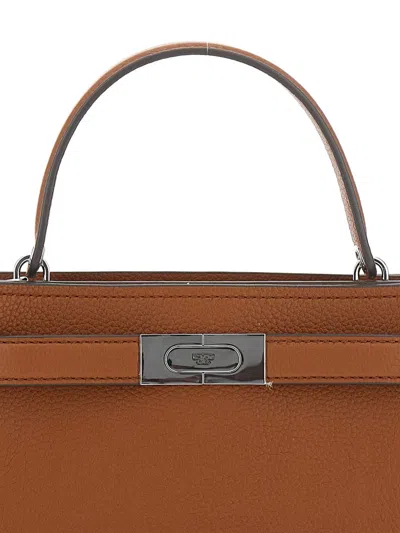 Tory Burch Petite Lee Radziwill Brown Crossbody Bag With Adjustable And Removable Shoulder Strap And T-buckle C