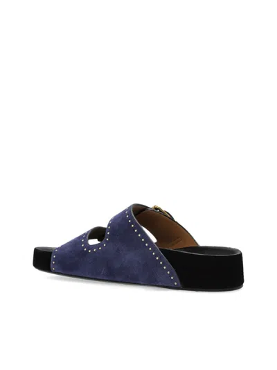 Isabel Marant Studded Design Suede Leather Sandals In Blue