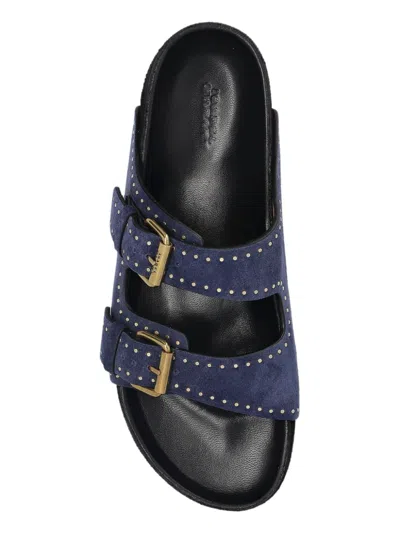 Isabel Marant Studded Design Suede Leather Sandals In Blue