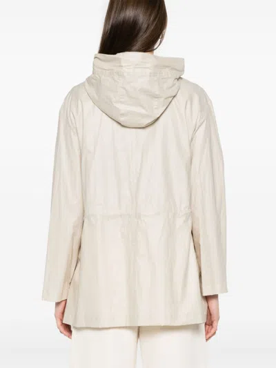 Fay Versatile White Parka With Customizable Silhouette