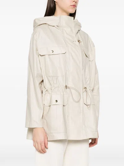 Fay Versatile White Parka With Customizable Silhouette
