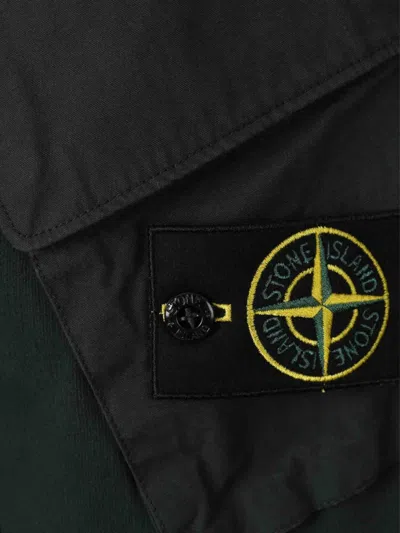 Stone Island Black Sweatshirt With Pockets And Compass Logo In Gray