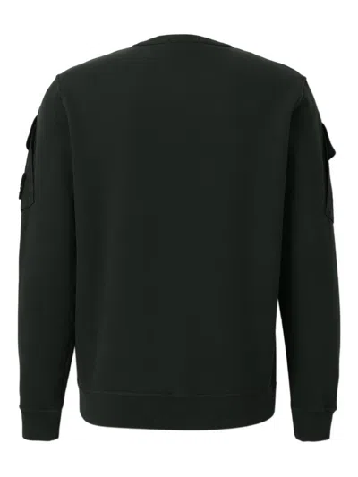 Stone Island Black Sweatshirt With Pockets And Compass Logo In Gray