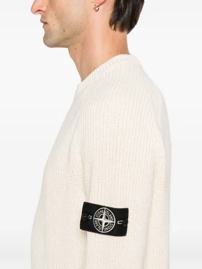 Stone Island Wool Blend Sweatshirt With Iconic Logo Patch And Timeless Design