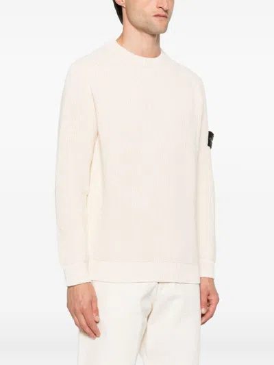 Stone Island Wool Blend Sweatshirt With Iconic Logo Patch And Timeless Design