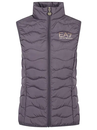 Ea7 Logo Down Vest In Black